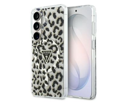 Etui do telefonów Guess Etui Leopard Print Triangle MagSafe do Galaxy S26 czarny